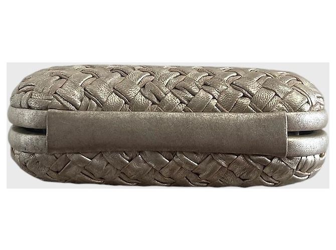 Minaudière Bottega Veneta champagne D'oro - vista 6