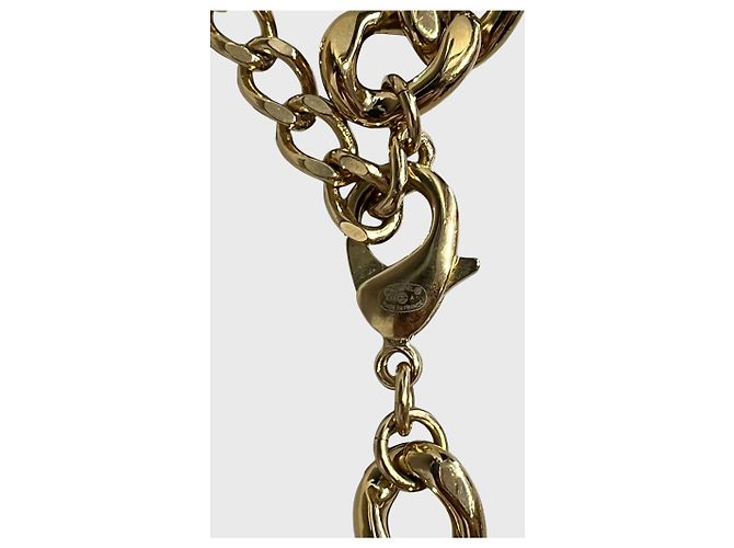 Collana Girocollo Chanel CC Logo Metallo Dorato D'oro - vista 5