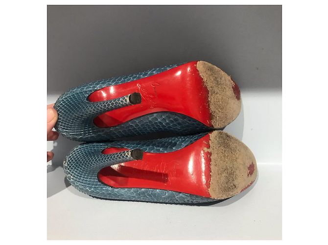 Décolleté Christian Louboutin T.35,5 Blu - vista 4
