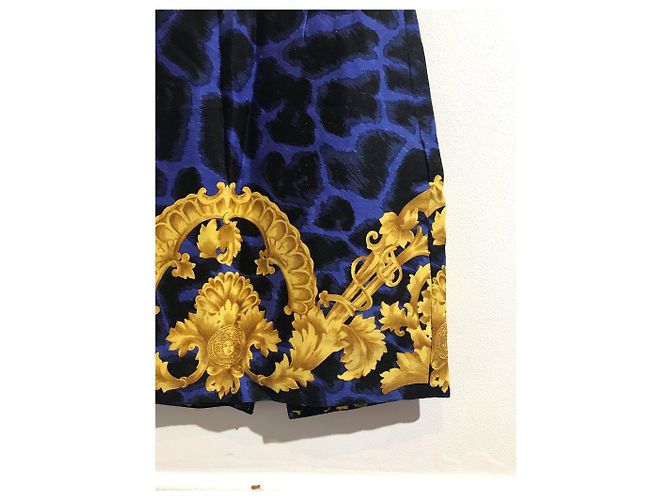 Falda Gianni Versace azul T.34 - vista 2