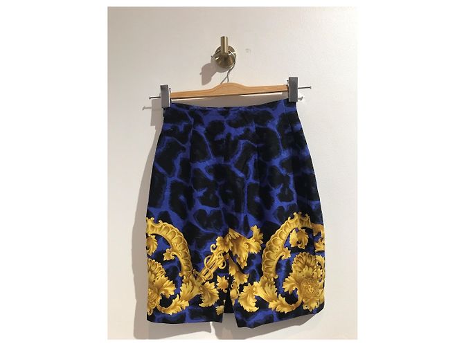 Falda Gianni Versace azul T.34 - vista 3