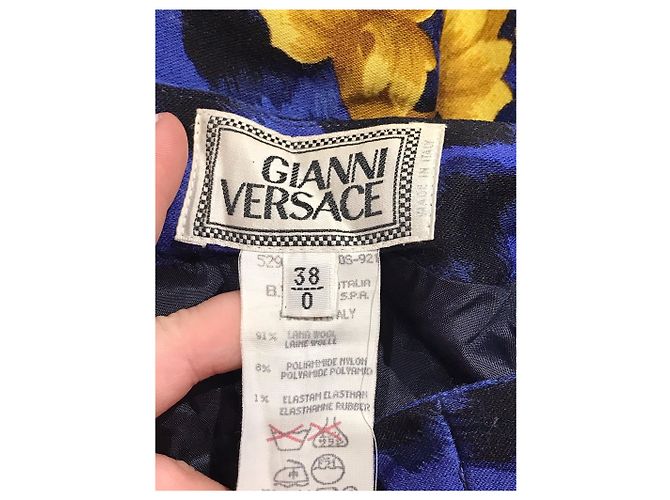 Falda Gianni Versace azul T.34 - vista 4