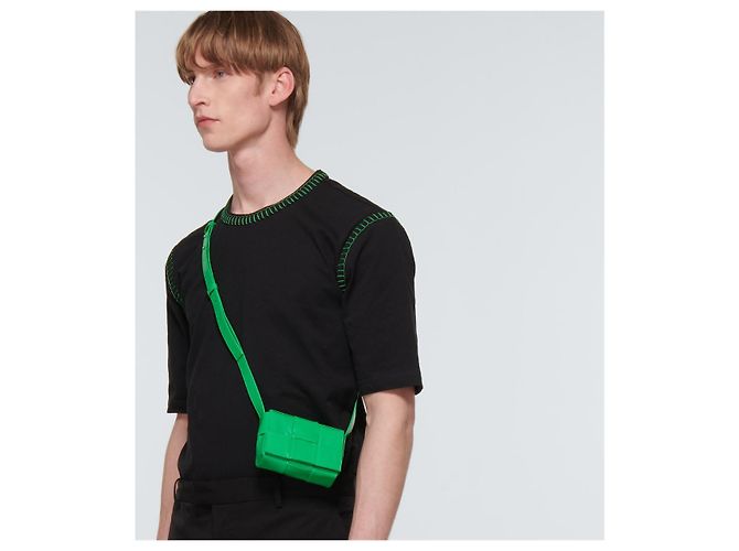 Borsa Bottega Veneta Candy Cassette Mini Verde - vista 11