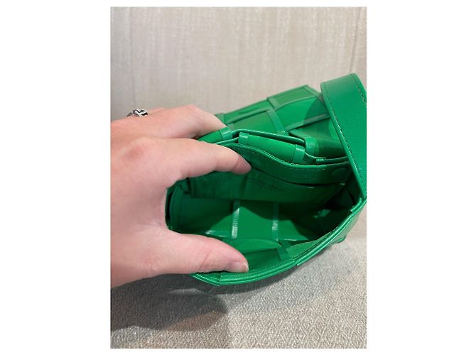 Borsa Bottega Veneta Candy Cassette Mini Verde - vista 9