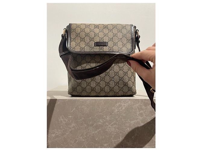 Bolsa Gucci em lona bege - vista 12