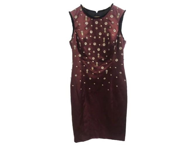 Vestido Jason Wu de cetim borgonha com bordados de pérolas e cristais Bordeaux - vista 6