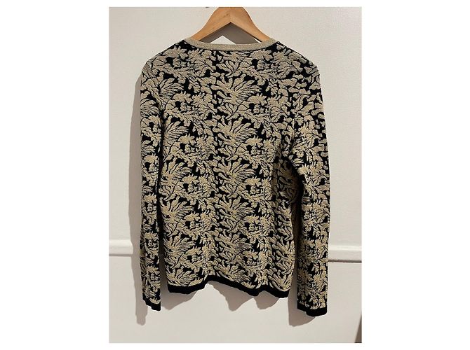 Top in maglia broccato oro e nero Rochas con maniche lunghe D'oro - vista 5