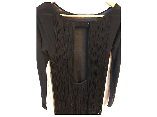 Stella Mc Cartney Top Stella McCartney con frange T.36 Nero - vista 3