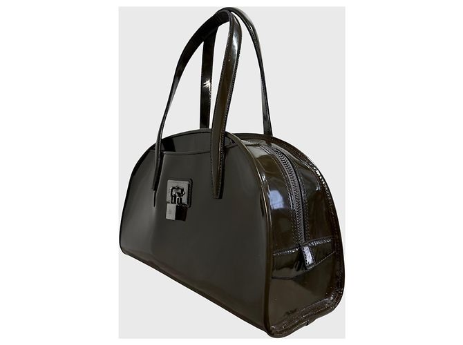 Loewe Handtasche aus Lackleder Khaki - Ansicht 2