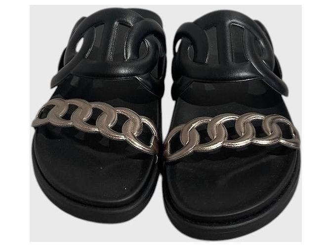 Sandali Hermès Extra T.37 Nero - vista 3