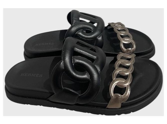 Sandali Hermès Extra T.37 Nero - vista 4