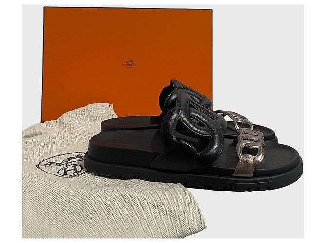 Sandali Hermès Extra T.37 Nero - vista 8