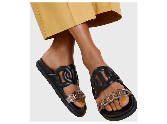Sandali Hermès Extra T.37 Nero - vista 9