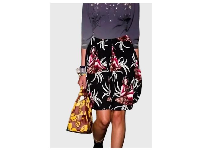 Prada bedruckter Rock T.38 Schwarz - Ansicht 4