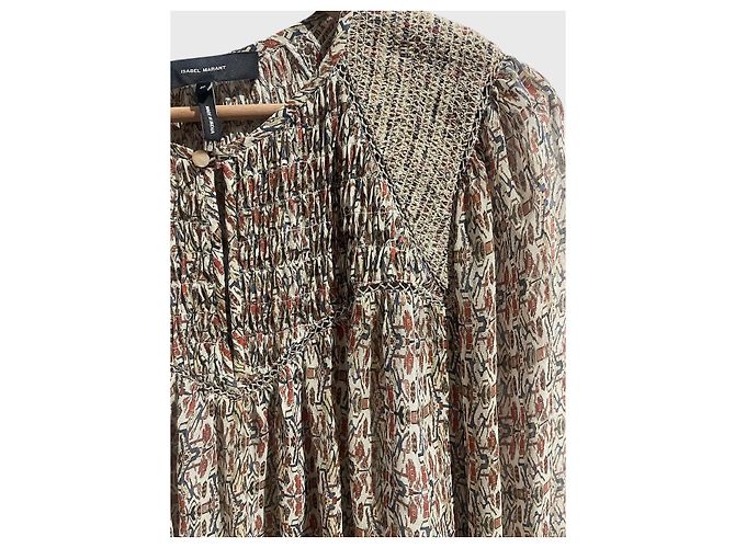 Isabel Marant bedruckte Bluse T.40 Beige - Ansicht 2