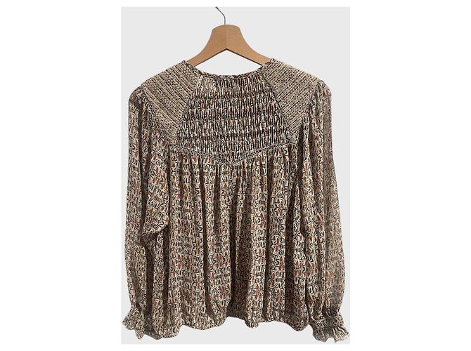 Isabel Marant bedruckte Bluse T.40 Beige - Ansicht 5
