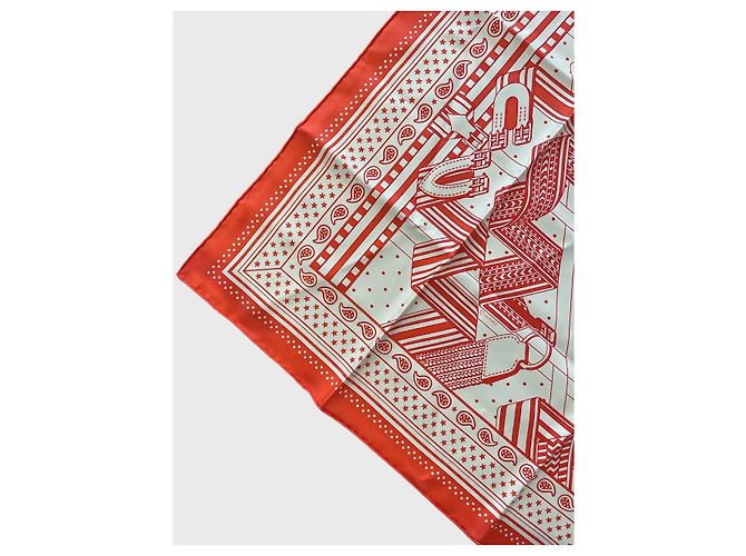 Foulard Hermès Bandana Zig Zag Arancione - vista 2