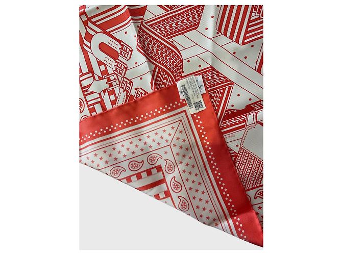 Foulard Hermès Bandana Zig Zag Arancione - vista 4