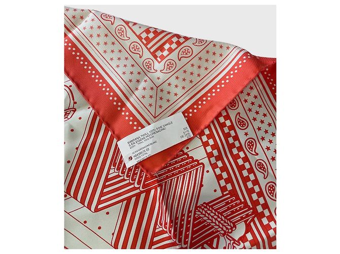 Foulard Hermès Bandana Zig Zag Arancione - vista 5