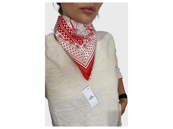 Foulard Hermès Bandana Zig Zag Arancione - vista 6