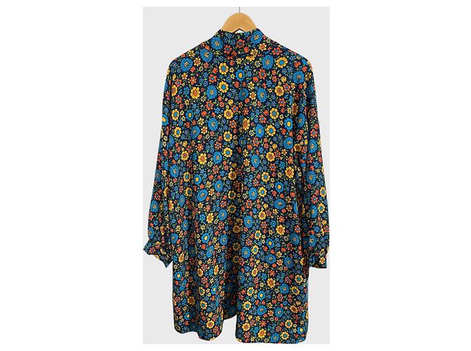 Balenciaga Blumenkleid Gr. S Blau - Ansicht 2
