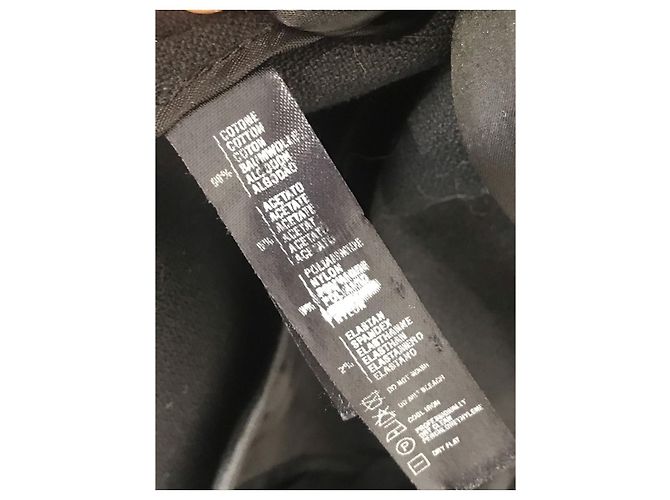 Chaqueta La Perla de algodón negro con bordados y cinturón - vista 8