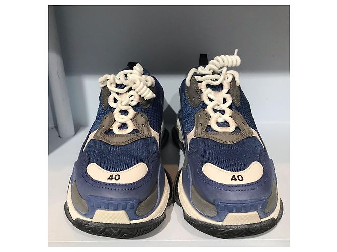 Sneakers Balenciaga Triple S T.40 Blu - vista 3