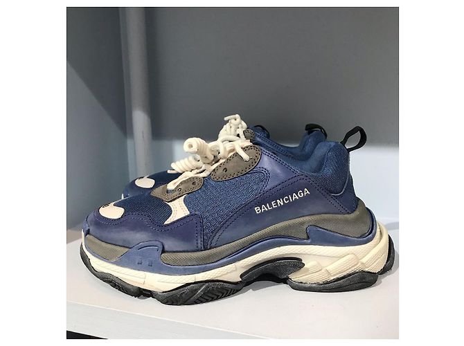 Sneakers Balenciaga Triple S T.40 Blu - vista 4