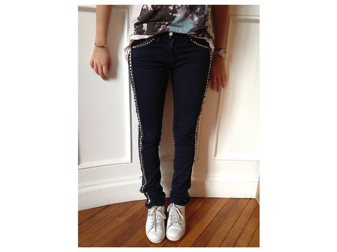 Isabel Marant Nieten-Jeans T.1 Blau - Ansicht 5