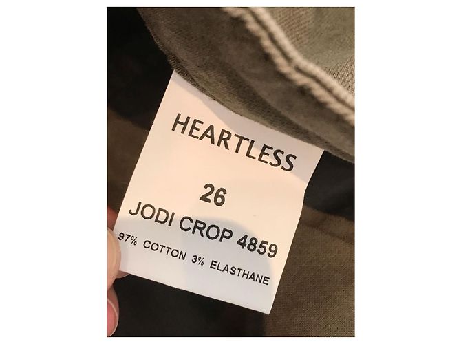 Autre Marque Vaqueros Slim Heartless Kaki de Algodón Caqui - vista 5