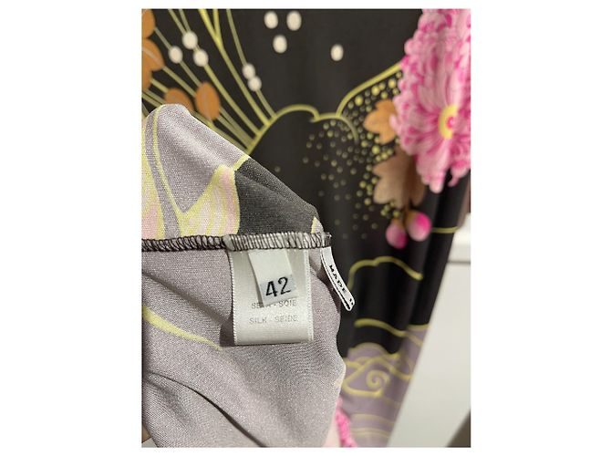 Vestido Leonard de seda estampado rosa preto e cinza Multicor - vista 10