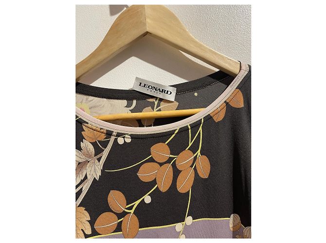 Vestido Leonard de seda estampado rosa preto e cinza Multicor - vista 2