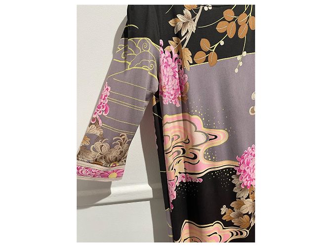 Vestido Leonard de seda estampado rosa preto e cinza Multicor - vista 3