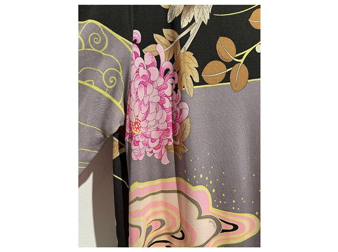 Vestido Leonard de seda estampado rosa preto e cinza Multicor - vista 4