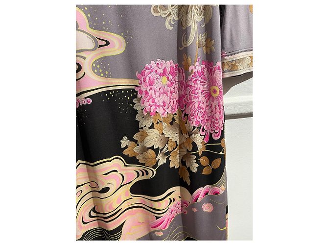 Vestido Leonard de seda estampado rosa preto e cinza Multicor - vista 5