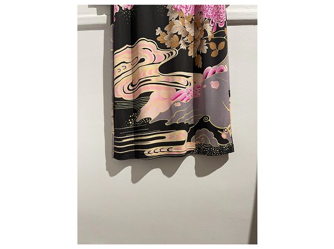 Vestido Leonard de seda estampado rosa preto e cinza Multicor - vista 6