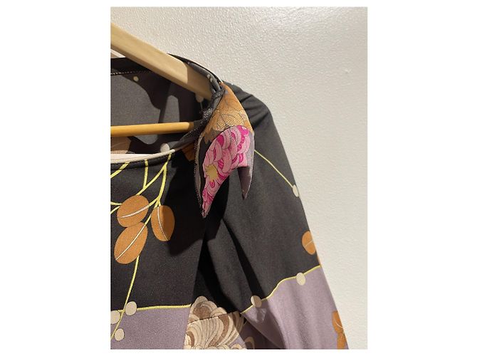 Vestido Leonard de seda estampado rosa preto e cinza Multicor - vista 8
