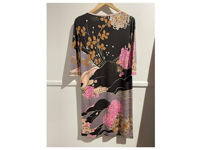 Vestido Leonard de seda estampado rosa preto e cinza Multicor - vista 9