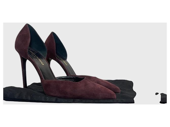 Autre Marque Décolleté Saint Laurent bordeaux T.37,5 Bordò - vista 12