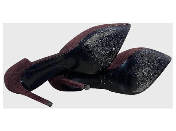 Autre Marque Décolleté Saint Laurent bordeaux T.37,5 Bordò - vista 5
