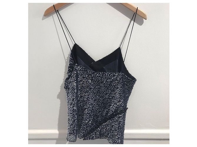 Courreges Top Courrèges Blu Navy con Paillettes Taglia 36 - vista 3
