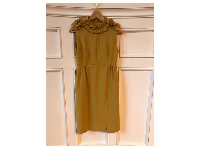 Dice Kayek Kleid in Senfgelb mit Rüschen - Ansicht 3