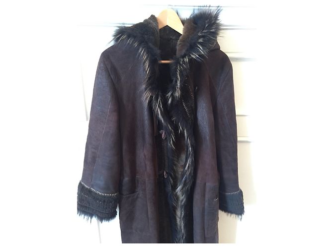 Autre Marque Brauner Shearling-Mantel T.38 - Ansicht 3