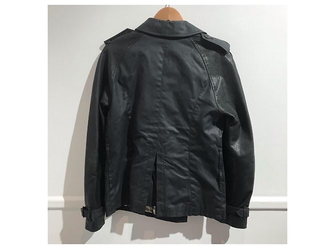 Trench Burberry in cotone nero - vista 2