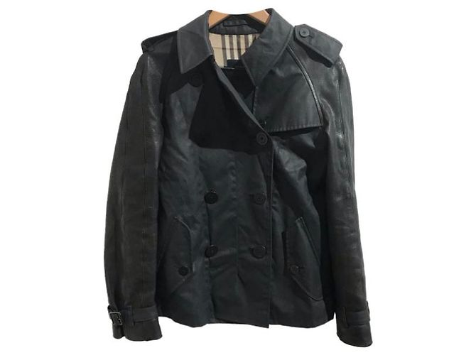 Trench Burberry in cotone nero - vista 9