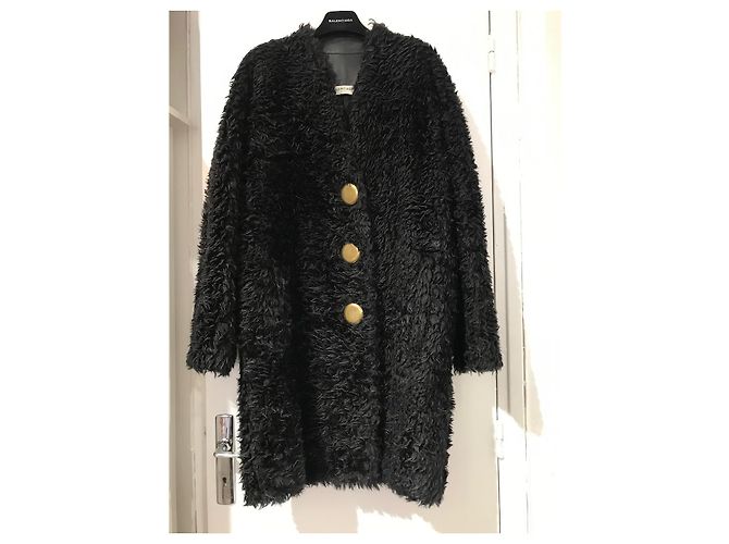 Abrigo Balenciaga Shearling T.36 Negro - vista 2