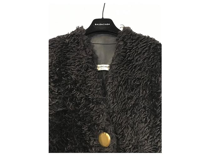 Abrigo Balenciaga Shearling T.36 Negro - vista 4