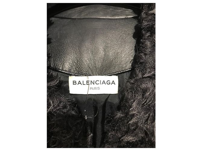 Abrigo Balenciaga Shearling T.36 Negro - vista 5