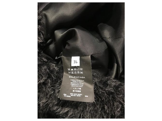 Abrigo Balenciaga Shearling T.36 Negro - vista 6