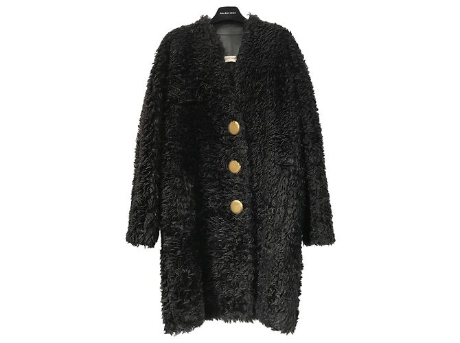 Abrigo Balenciaga Shearling T.36 Negro - vista 8